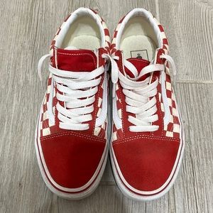 Vans red and white checkered sneakers